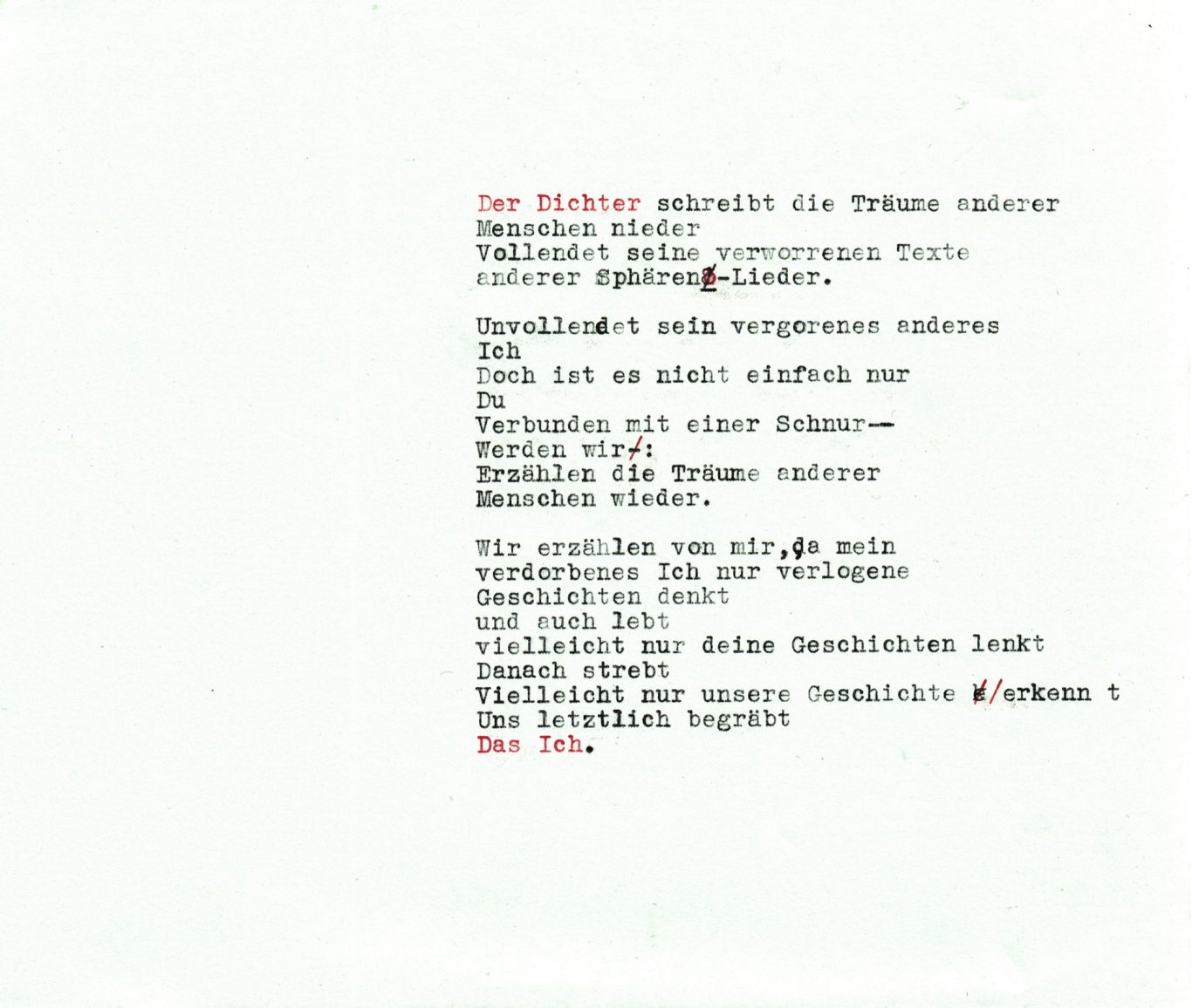 Ich, Du, Der Dichter