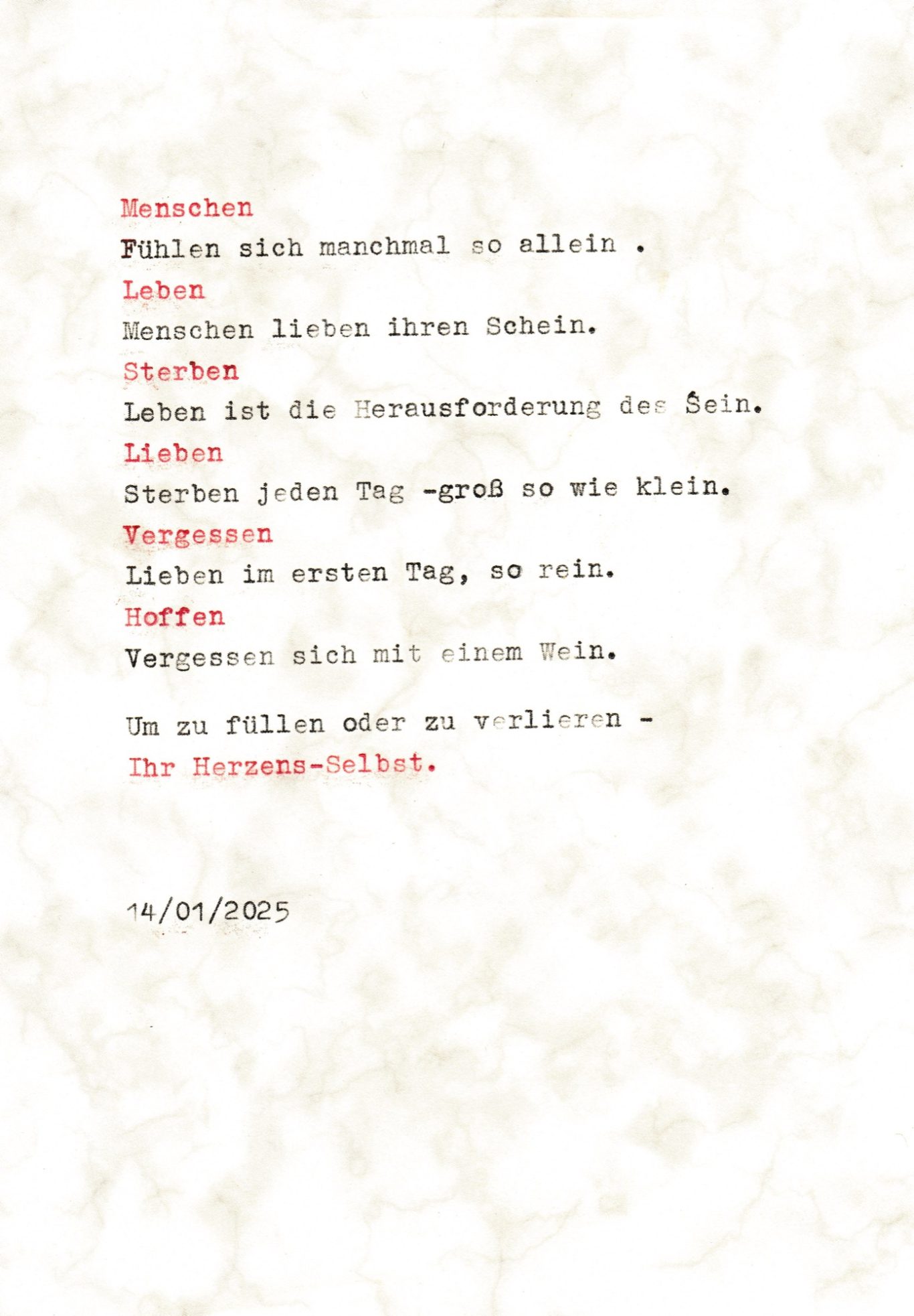 Menschen leben, sterben